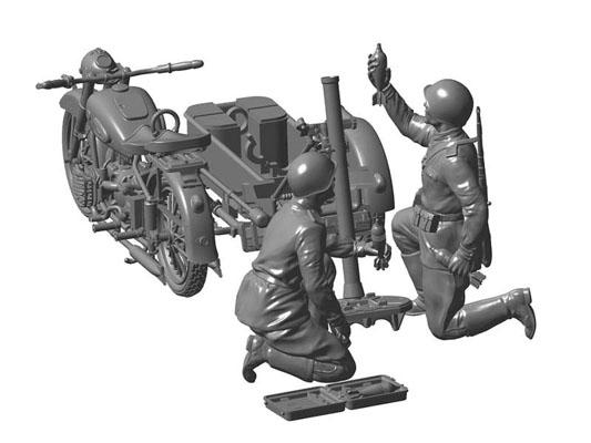 Модель Сборная ZVEZDA Советский мотоцикл М-72 с минометом, 1:35