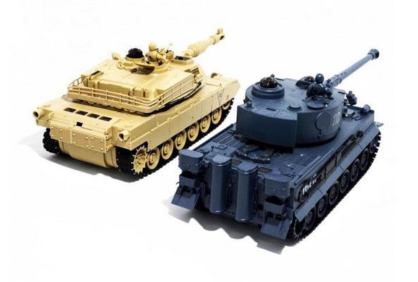 Радиоуправляемый танковый бой Zegan немецкий TIGER и Abrams, масштаб 1:28 2.4GHz - ZEG99822