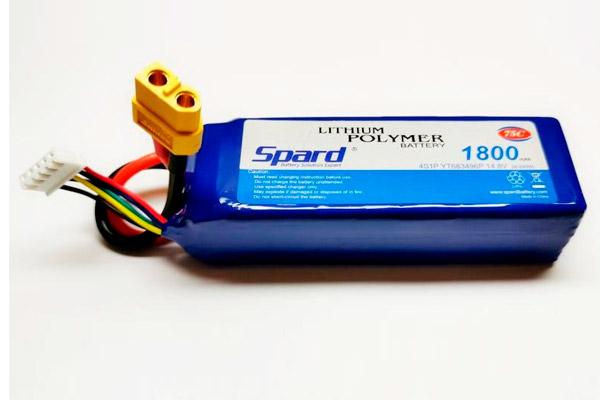 Аккумулятор Li-Po Spard 1800mAh, 14,8V, 75C, XT60. YTA015