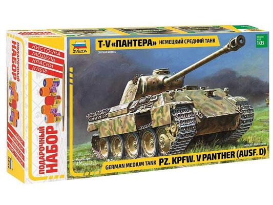 Модель сборная ZVEZDA Немецкий танк Т-V "Пантера", подарочный набор, 1:35