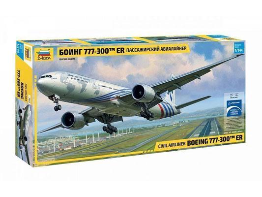 Модель сборная ZVEZDA Пассажирский авиалайнер Боинг 777 , 1:144
