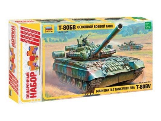 Модель сборная ZVEZDA Основной танк Т-80 БВ, подарочный набор, 1:35