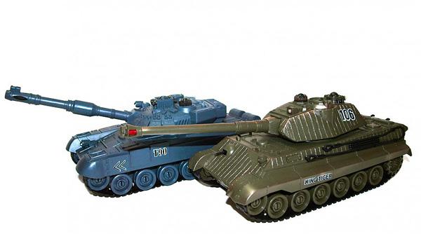 Радиоуправляемый танковый бой Zegan Russian Type 90 v2 и German King Tiger v2, масштаб 1:28 2.4GHz - ZEG99825