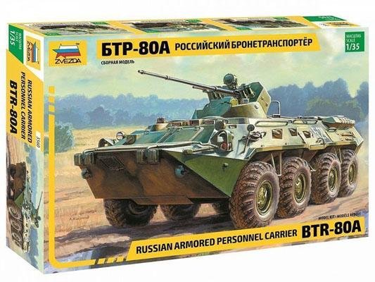 Модель Сборная ZVEZDA Российский бронетранспортер БТР-80А, 1:35