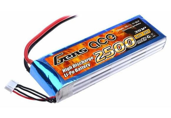 Аккумулятор Li-Po GensAce - 11.1В 2500mah 25C (3S1P) T-PLUG - B-25C-2500-3S1P