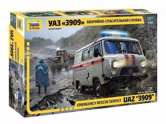 Модель Сборная ZVEZDA УАЗ-3909 "Буханка" Аварийно-спасательная служба, 1:43