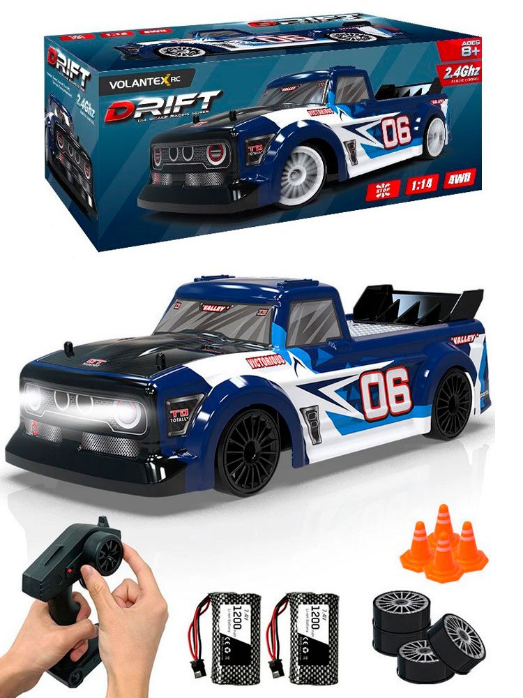 Радиоуправляемый пикап Volantex RC для дрифта синий 4WD 2.4G 1/14 RTR - EXAC7850403B2