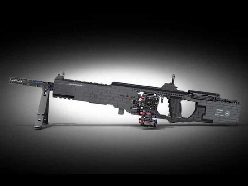 Конструктор RCM пулемет M249, 1408 элементов - PG-15003