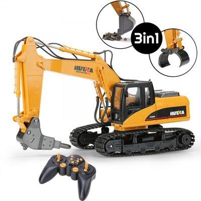 Радиоуправляемый экскаватор HUI NA 3 в 1, 1:14 - HN1550-60-70