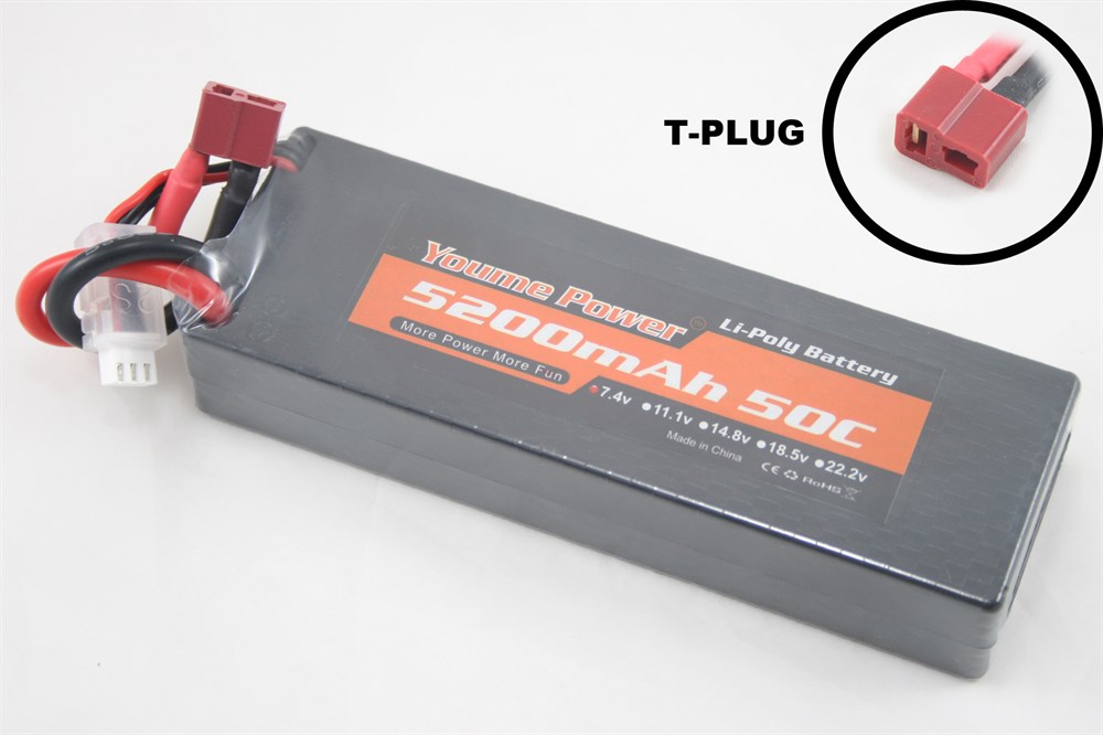 Аккумулятор Youme Power Li-pol 7.4V 5200mAh 50C - DB-7452-TPLUG