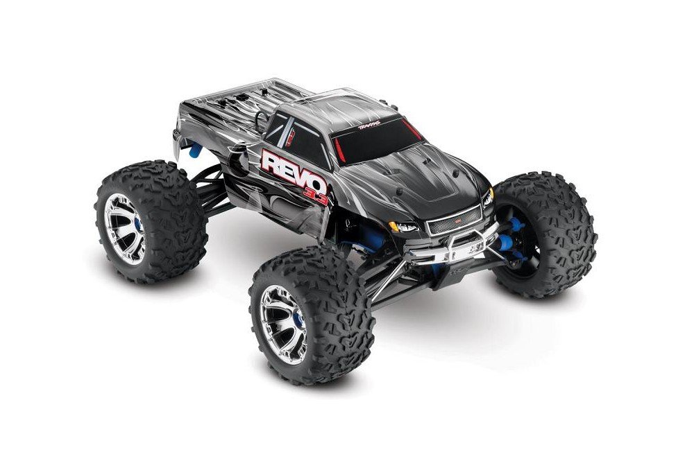 Радиоуправляемая машина монстр TRAXXAS Revo 3.3 Nitro 1:10 4WD TSM - TRA53097-3-S (серебристая)