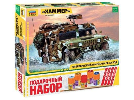 Модель сборная ZVEZDA Американский вездеход "Хаммер", подарочный набор, 1:35