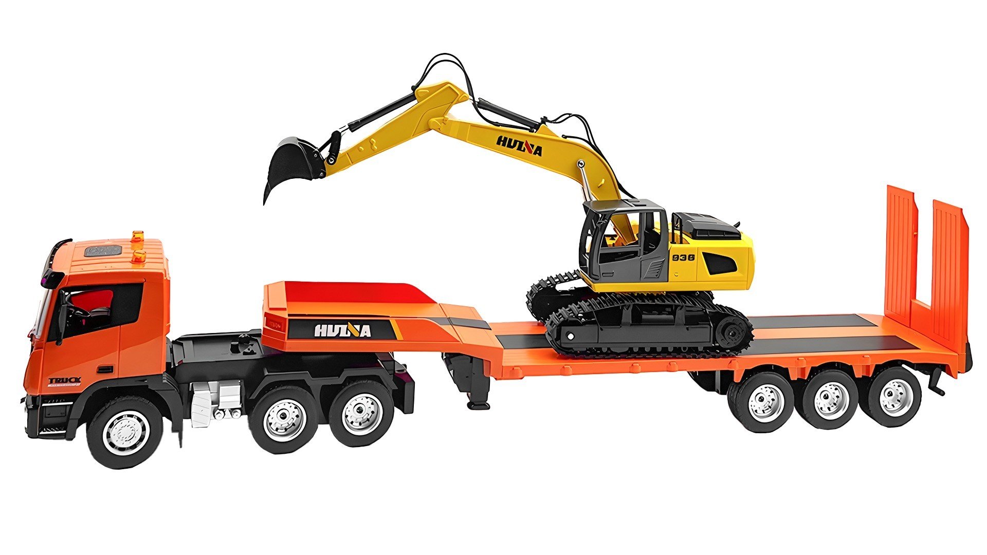 Радиоуправляемый экскаватор и грузовик HUI NA TOYS масштаб 1:24 2.4G - HN1319