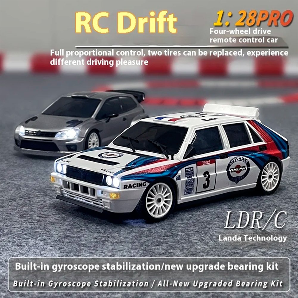 Радиоуправляемая машина для дрифта LD RC масштаб 1:28 4WD 2.4G Lancia Delta HF - 2803PRO White