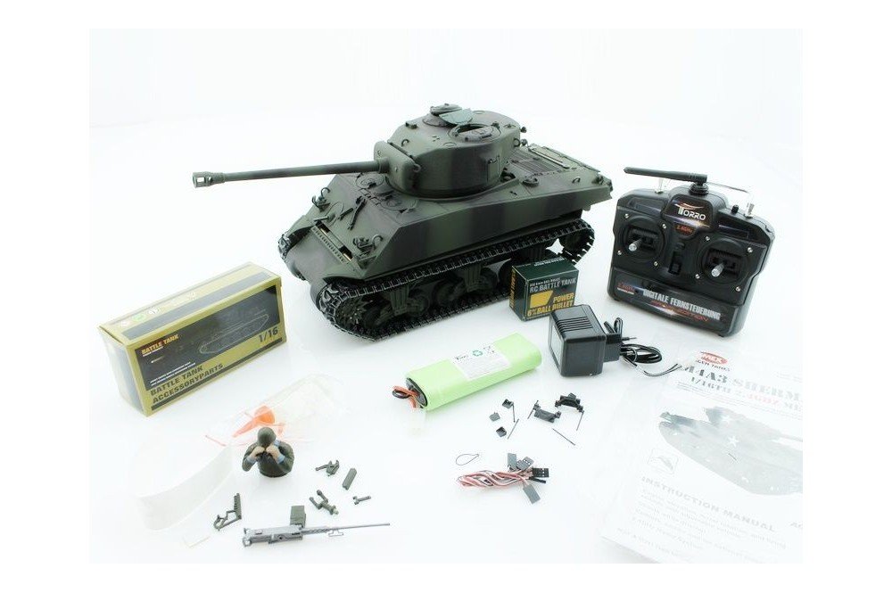 Радиоуправляемый танк Torro Sherman M4A3 76mm, 1/16 2.4G, ВВ-пушка, деревянная коробка TR1114213060