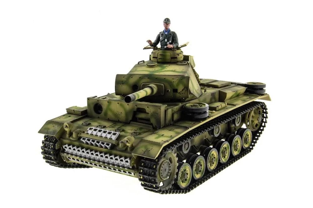 Радиоуправляемый танк Taigen 1/16 Panzerkampfwagen III (Германия) HC (для ИК танкового боя) V3 2.4G RTR - TG3848-1HC-IR3.0