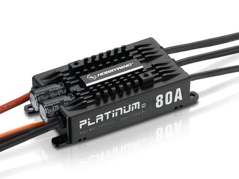 Бесколлекторный регулятор Hobbywing Platinum 80A-V4 (80A-100A, Aircraft, Heli) - HW-30203200