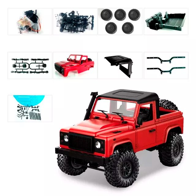 Конструктор для сборки MN MODEL пикап Defender (красный) RTR 4WD масштаб 1:12 2.4G - MN-91K|RED