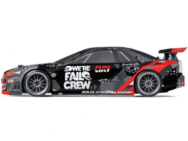 Радиоуправляемая машина для дрифта HPI E10 Drift Fail Crew Nissan Skyline R34 GT-R 4WD RTR 1:10 2.4G HPI-120091