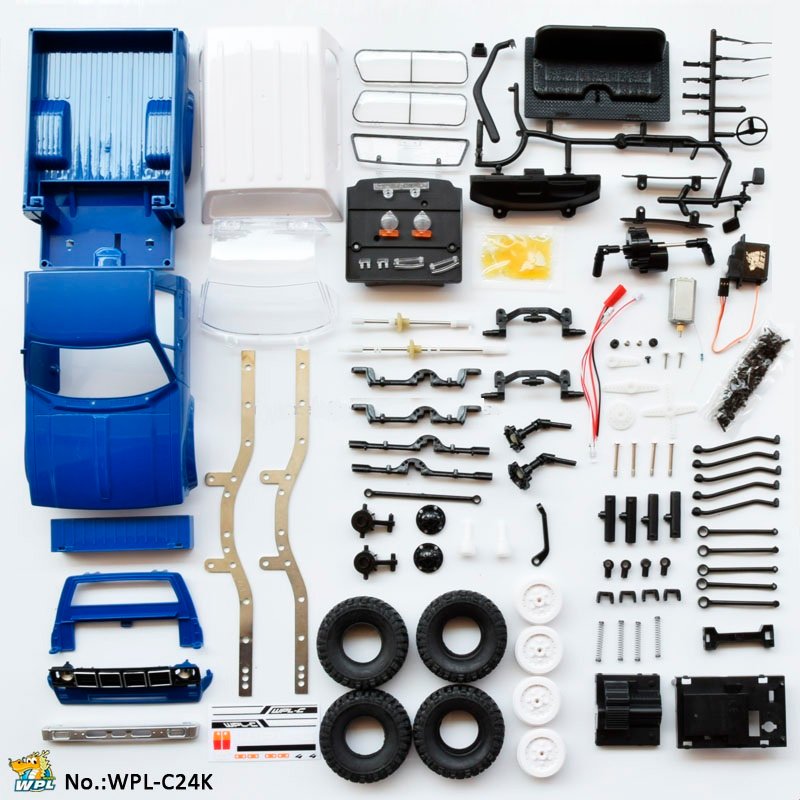 Конструктор для сборки WPL Truck Buggy Crawler 4WD масштаб 1:16 2.4G - WPLC-24K-Blue