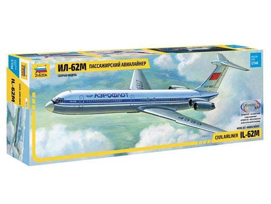 Модель сборная ZVEZDA Пассажирский авиалайнер ИЛ-62М, 1:144