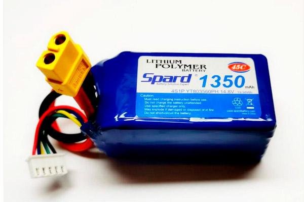 Аккумулятор Li-Po Spard 1350mAh, 14,8V, 45C, XT60. YTA005