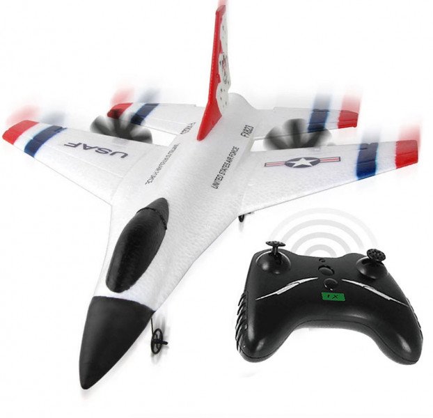 Радиоуправляемый самолет для начинающих F16 FIGHTER 2.4G - FX823