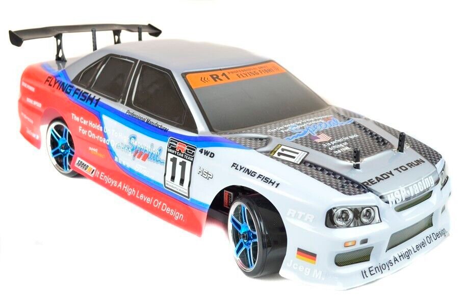 Радиоуправляемая машина для дрифта HSP Flying Fish 1 4WD RTR 1:10 2.4G 94123|12332 White Skyline R34