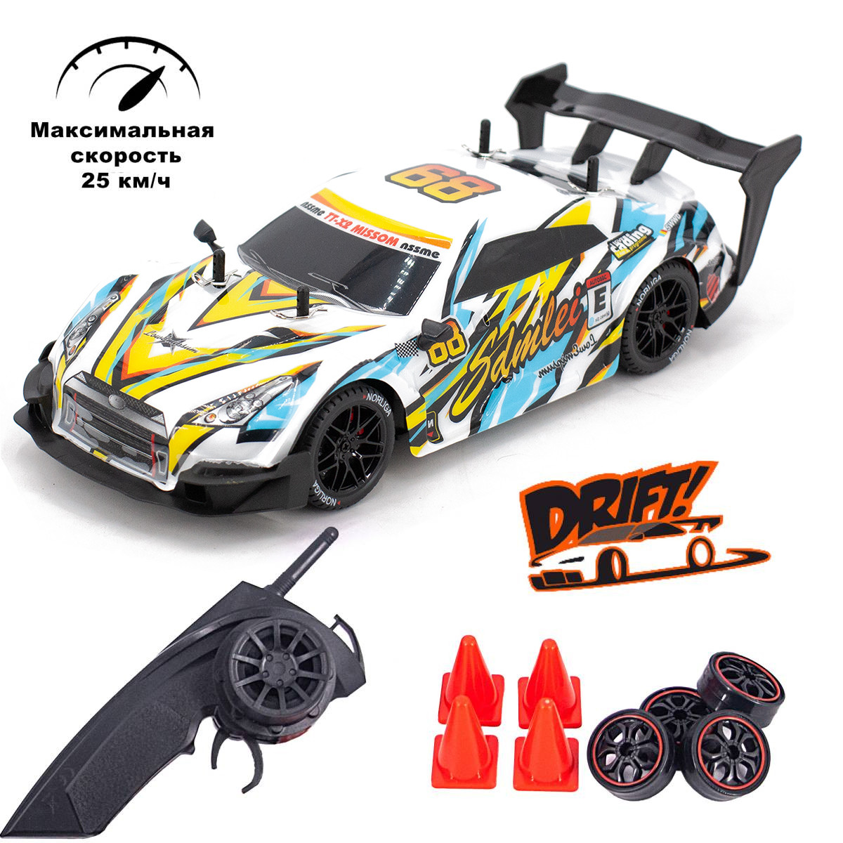 Радиоуправляемая машина для дрифта Huang Bo Nissan GTR R35 4WD 1:14 - NORLIGA-RC-18E