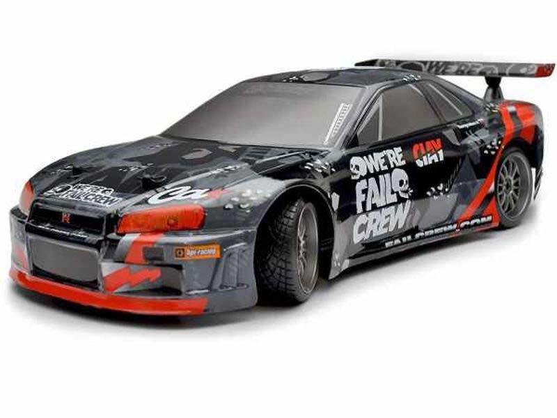 Радиоуправляемая машина для дрифта HPI E10 Drift Fail Crew Nissan Skyline R34 GT-R 4WD RTR 1:10 2.4G HPI-120091