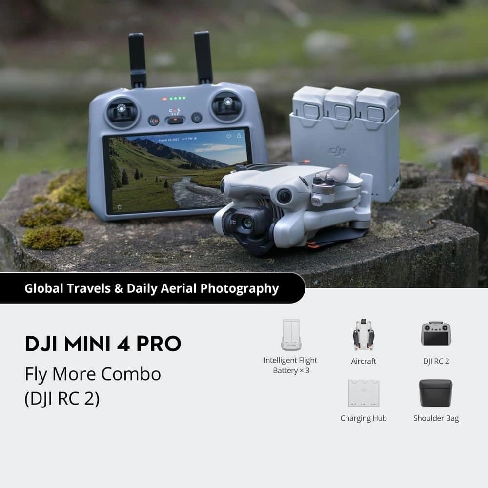 Квадрокоптер DJI Mini 4 Pro Fly More Combo (DJI RC 2)