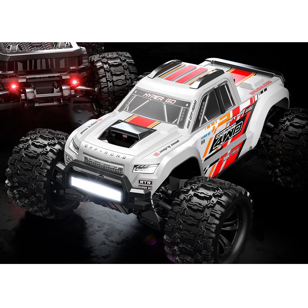 Радиоуправляемая машина монстр MJX Hyper Go 10208 (белый) Brushless 4WD 2.4G LED 1/10, без ЗУ и акб - MJX-10208-WHITE