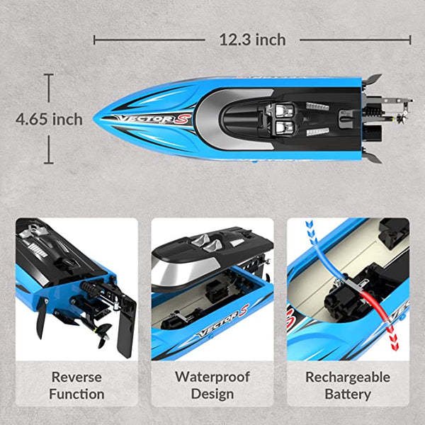 Радиоуправляемый катер Volantex RC Vector S синий Brushless 2.4G LiPo RTR - EXA79704RBLB