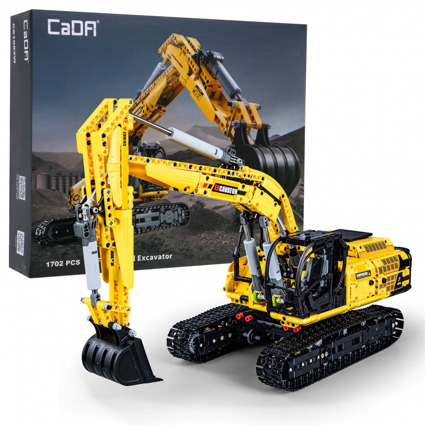 Конструктор CADA полнофункциональный экскаватор 1/20 (1702 детали) C61082W