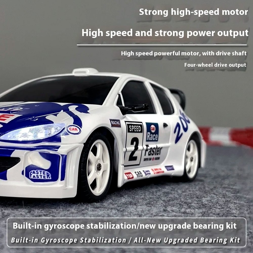 Радиоуправляемая машина для дрифта LD RC масштаб 1:28 4WD 2.4G Peugeot 206 WRC - 2802PRO White