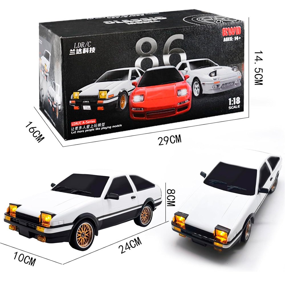 Радиоуправляемая машина для дрифта LD RC масштаб 1:18 2WD 2.4G AE-86 1801-White