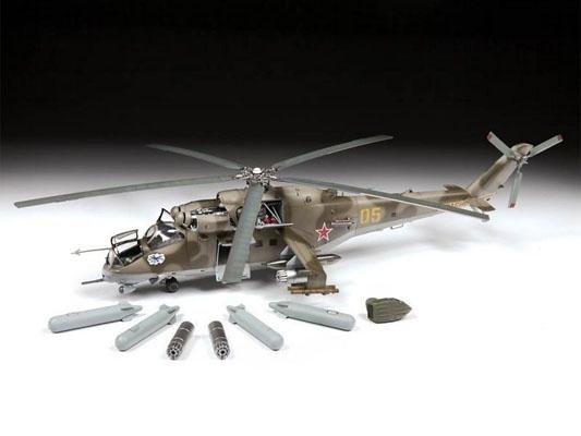 Модель сборная ZVEZDA Ударный вертолет Ми 24В ВП, 1:48