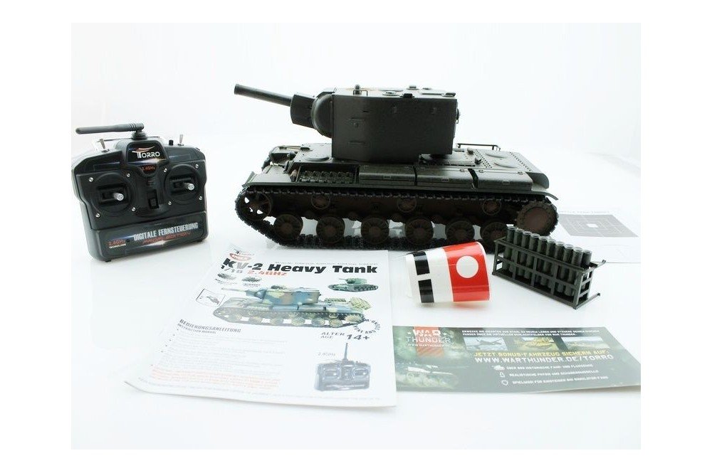 Радиоуправляемый танк Torro КВ-2 1/16 2.4G, СССР, зеленый, ВВ-пушка, деревянная коробка TR1112438785