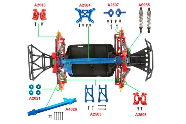 Алюминиевые амортизаторы для Remo Hobby 1/16 A6955