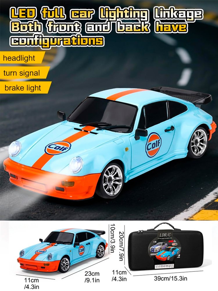 Радиоуправляемая машина для дрифта LD RC масштаб 1:18 2WD 2.4G Porsche 911 - 1898 Blue