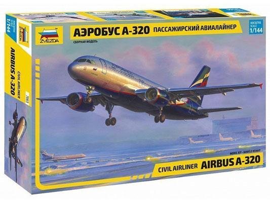 Модель Сборная ZVEZDA Гражданский авиалайнер Аэробус А 320, 1:144