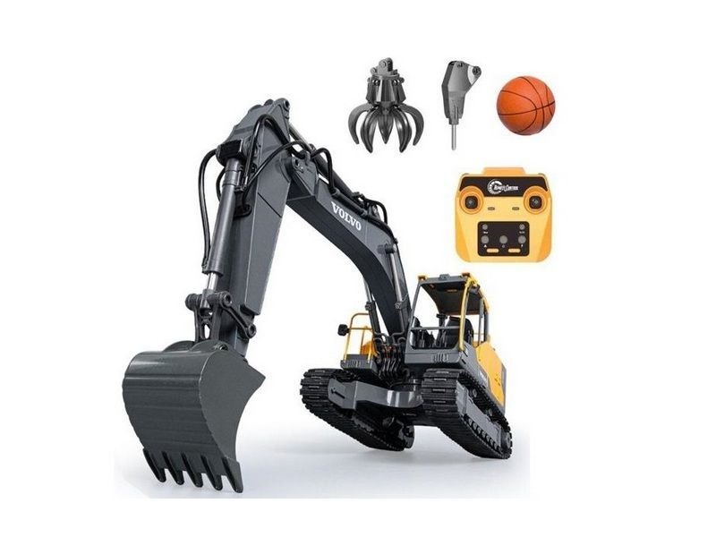 Радиоуправляемый экскаватор Double Eagle Volvo EC160E металл, 3 в 1 RTR масштаб 1:16 2.4G - E598-003