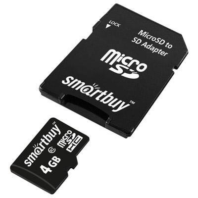 Карта памяти Micro SDHC 4Gb Class 10