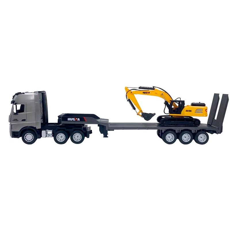 Радиоуправляемый экскаватор и грузовик HuiNa Toys масштаб 1/18 2.4G 9CH - HN1522 (свет, звук)