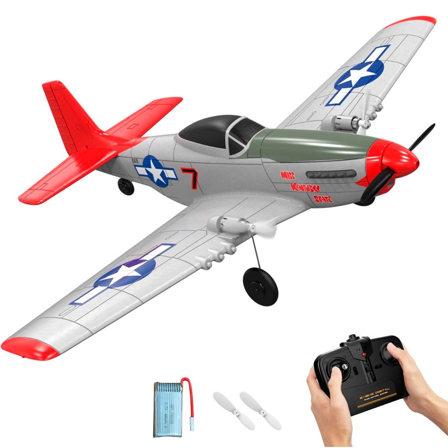 Радиоуправляемый самолет Volantex RC Mustang 400мм (красный) 2.4G RTF - EXA76203R