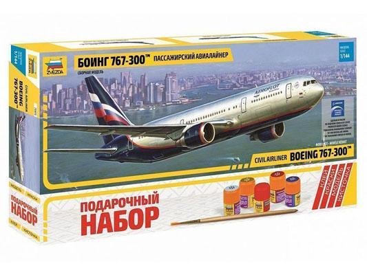 Модель сборная ZVEZDA Авиалайнер Пассажирский Боинг 767-300, подарочный набор, 1:144