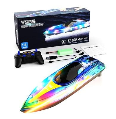 Радиоуправляемый катер Flytec V555 с подсветкой 2.4G RTR - Flytec-V555
