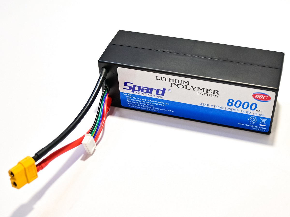 Аккумулятор Li-Po Spard 8000mAh, 14.8V, 50C, XT60, Hardcase для автомоделей 1/10, 1/8 YT1143125PPP-4S-8HC