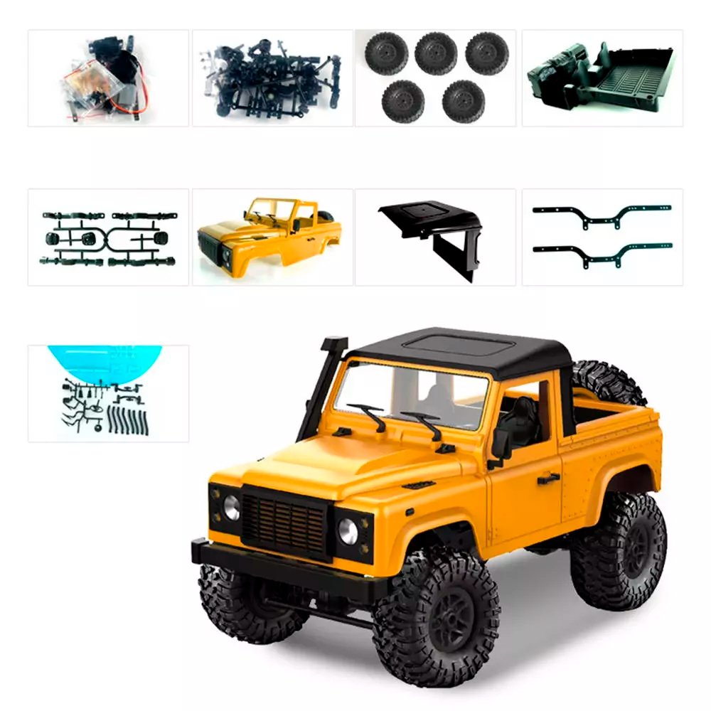 Конструктор для сборки MN MODEL пикап Defender (песочный) RTR 4WD масштаб 1:12 2.4G - MN-91K|YELLOW