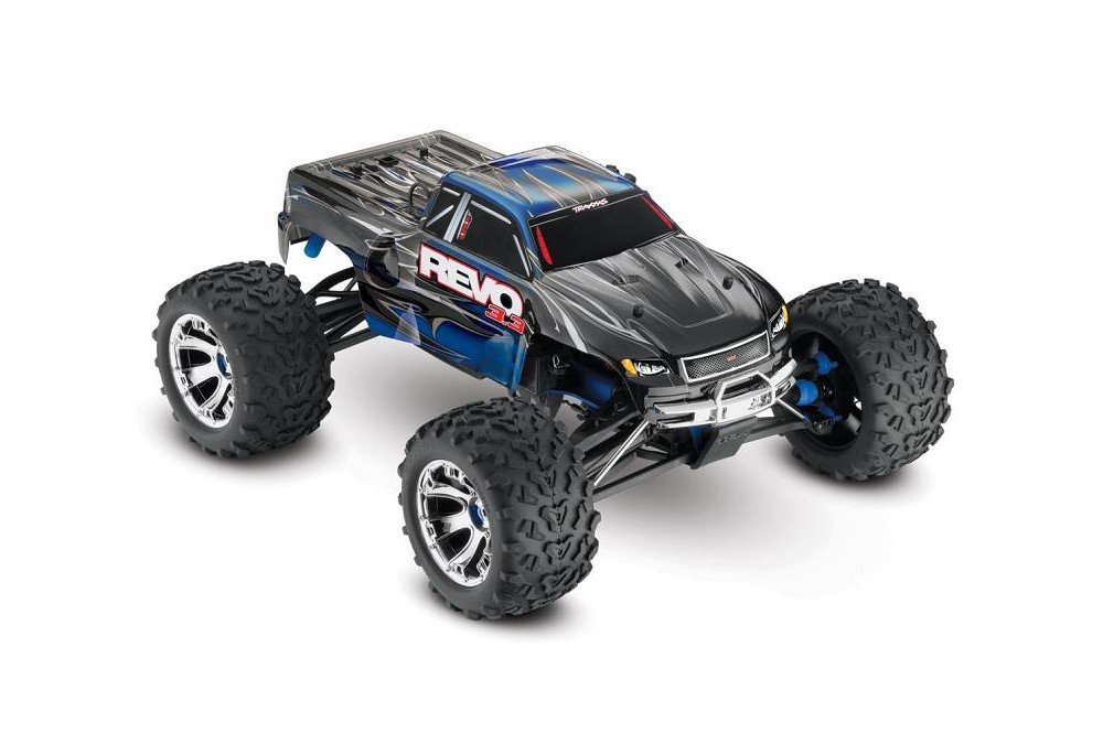 Радиоуправляемая машина монстр TRAXXAS Revo 3.3 Nitro 1:10 4WD TSM - TRA53097-3-BL (синяя)
